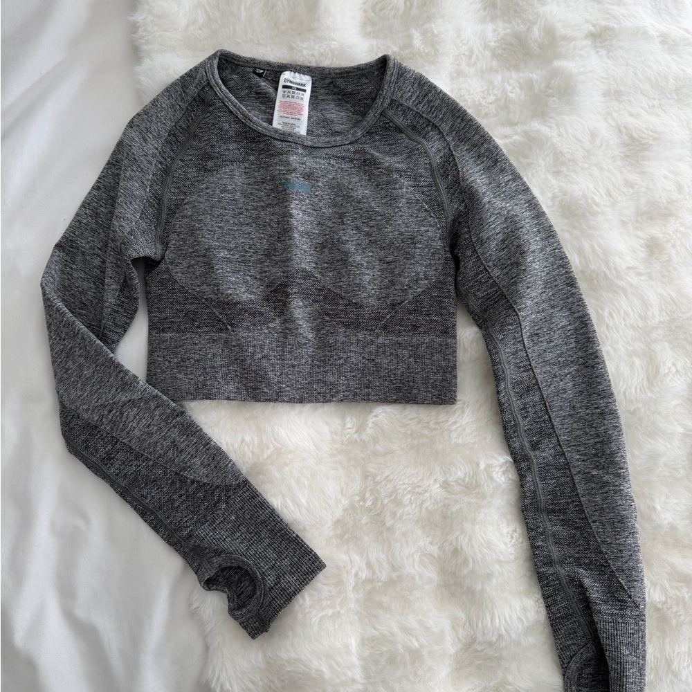 Gray Women's GymShark Cropped Top